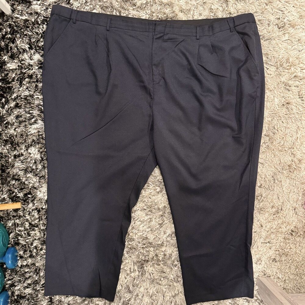 KS Signature Mens Blue Dress Pants King Size Size 66x38 Big Stretch EUC Office